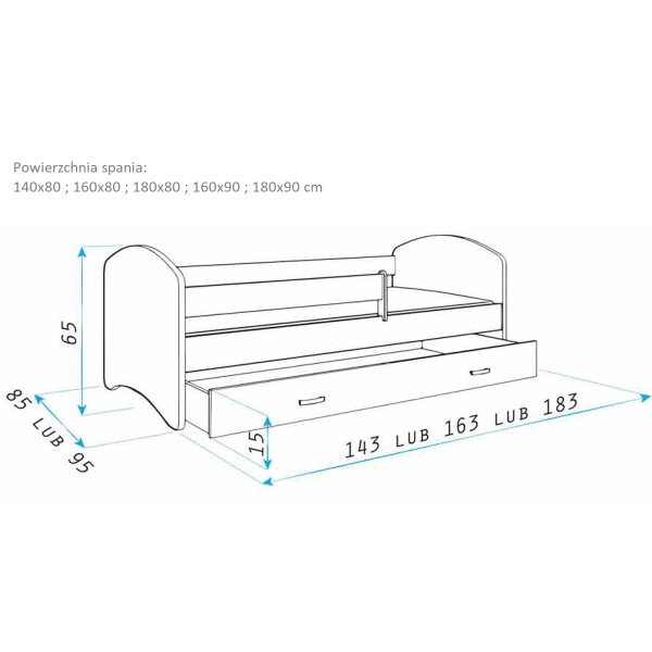 Łóżko parterowe Lucky